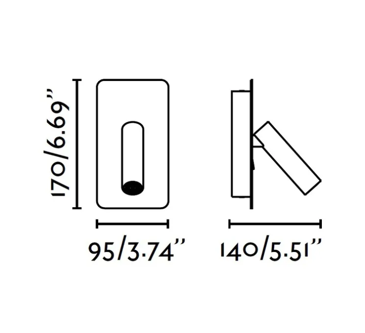 Applique, liseuse, SUAU, blanc, en saillie, avec interrupteur, LED, 3000K, 140lm, L9,5cm, H17cm - Faro