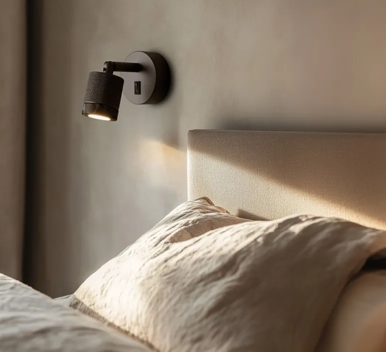 Applique*Aromas del Campo Applique, liseuse, Tea, A1337, , LED, 2700K, 300 lm, L8cm, H8cm - noir mat, marbre noir