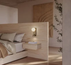 Applique, liseuse, Tea, A1337/2, vieil or, marbre blanc, LED, 2700K, 300lm + 450lm, L12cm, H24,8cm - Aromas del Campo