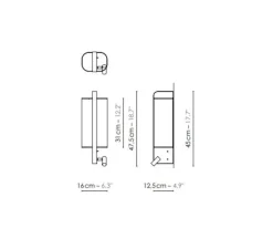 Applique*DesignHeure Applique, liseuse, Twiggy, version gauche du lit, , L16cm, H47,5cm - cuivre, cadre noir