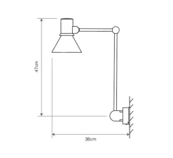 Applique, Liseuse, Type 80 W3 sans cable, Matte Black, L33cm, H22cm - Anglepoise