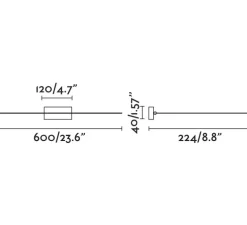 Applique, MAGRITTE-3 12W, noir, LED, 3000K, 750lm, L60cm, H4cm - FARO