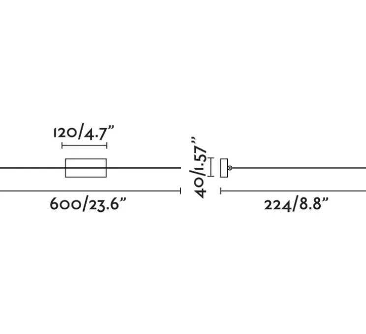 Applique, MAGRITTE-3 12W, noir, LED, 3000K, 750lm, L60cm, H4cm - FARO
