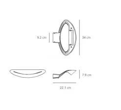 Applique*Artemide Applique, Mesmeri, R7s, , L34cm, H7,9cm - blanc