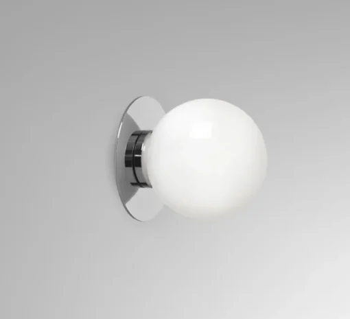 Applique, Mezzo Flush Small, nickel poli, Ø13cm, P12,5cm, IP44 - CTO lighting