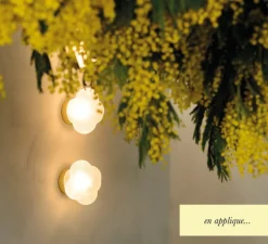 Enfants|Applique*Margaux Keller Collections Applique, Mimosa, , IP44, Ø16,7cm, H14,7cm - blanc, laiton