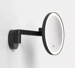 Applique miroir de salle de bain, Nagoya, noir mat, IP44, L25-34,5cm, H25cm - Astro