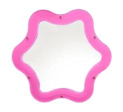 Applique, miroir lumineux, Supercurve étoile H77, rose, L85,5cm, H77,5cm - Seletti