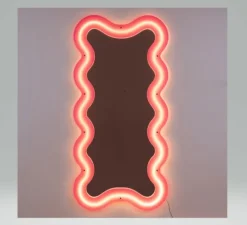 Applique, miroir lumineux, Supercurve rectangle H185, rose, L90cm, H185cm - Seletti