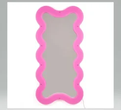Applique, miroir lumineux, Supercurve rectangle H185, rose, L90cm, H185cm - Seletti