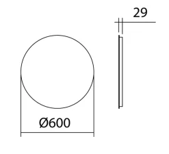Applique*MDC Applique, miroir lumineux, Luna, , IP44, LED, dim, 3000-4000-5500K, 2000 lm, Ø60cm, P2,9cm - finition miroir