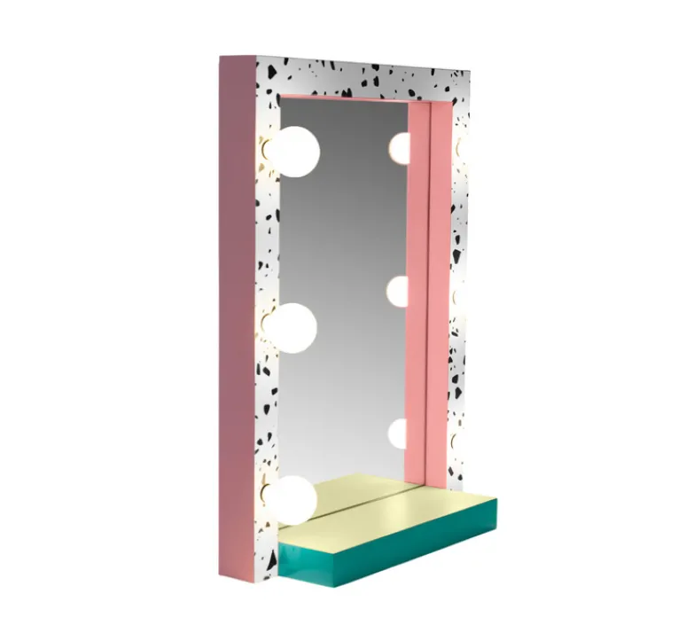 Applique*Seletti Applique, miroir lumineux, Supermirror, , IP44, L87cm, H62cm - terrazzo