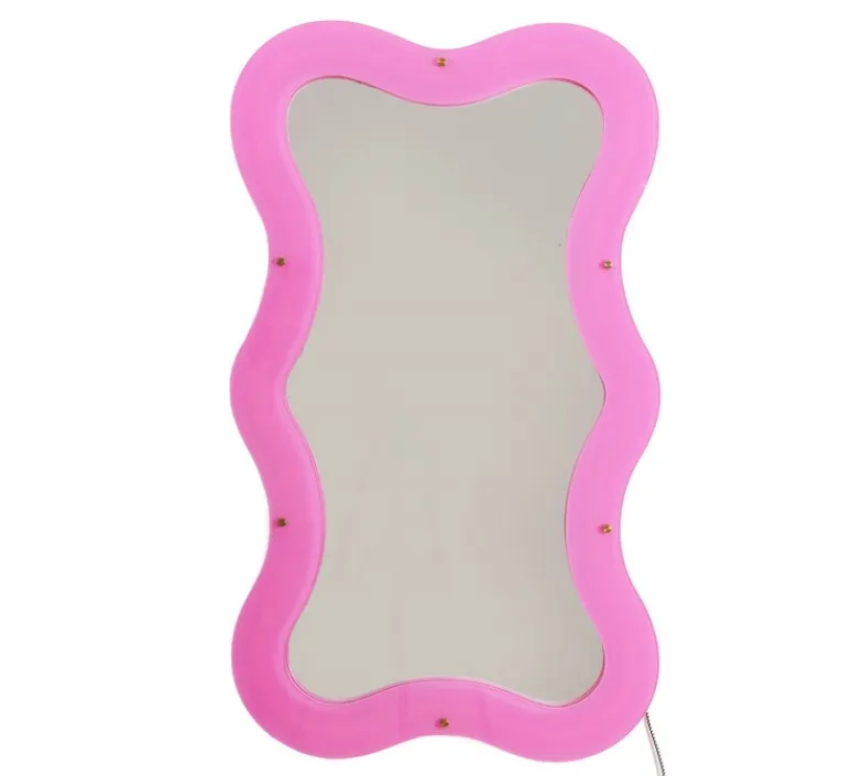 Applique*Seletti Applique, miroir lumineux, Supercurve H102, , L102,5cm, H59,77cm - rose
