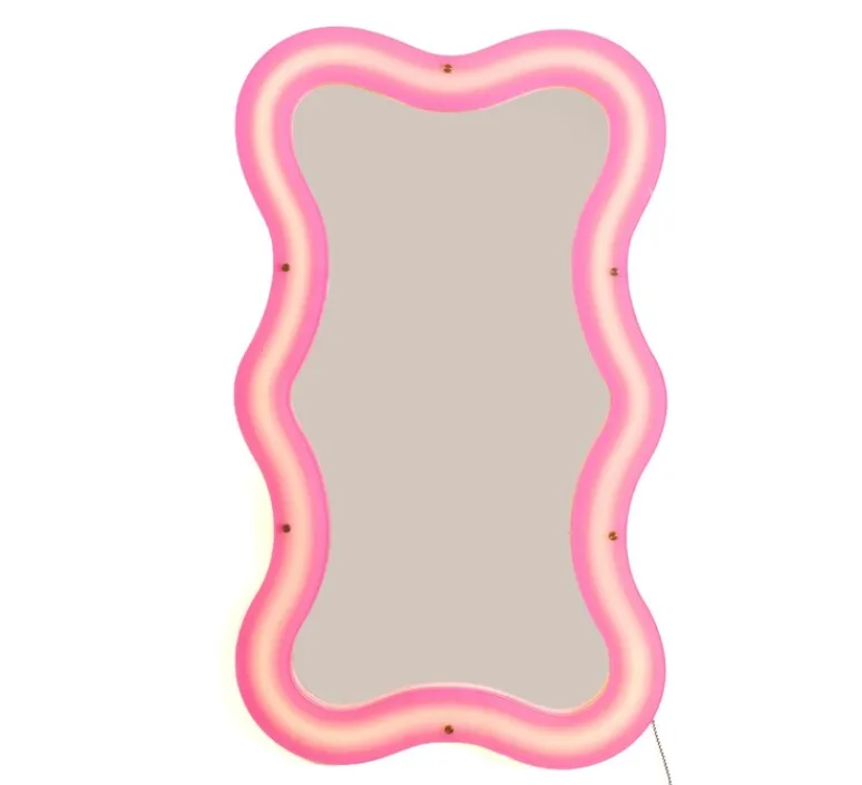 Applique*Seletti Applique, miroir lumineux, Supercurve H102, , L102,5cm, H59,77cm - rose