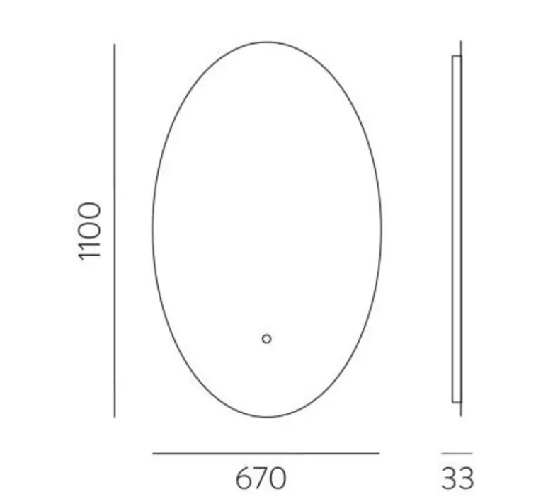 Applique*ACB Applique miroir lumineux, Adriana, , IP44, LED, 3000K, 3458 lm, L67cm, H110cm - aluminium