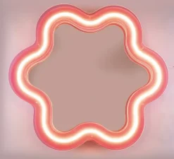 Applique*Seletti Applique, miroir lumineux, Supercurve fleur H108, , L118,5cm, H108cm - rose