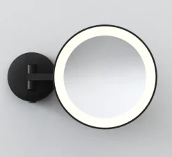 Applique miroir, Mascali Round, noir mat, IP44, LED, 3000K, 76lm, L21,5cm, H21,5cm - Astro Lighting