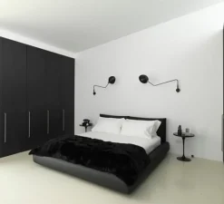 Applique*Serge Mouille Applique murale, 1 bras pivotant courbe, , H40cm - noir