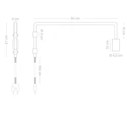 Applique*Zangra Applique murale à potence pivotante, adam, , L4,2cm, H21cm - bleu