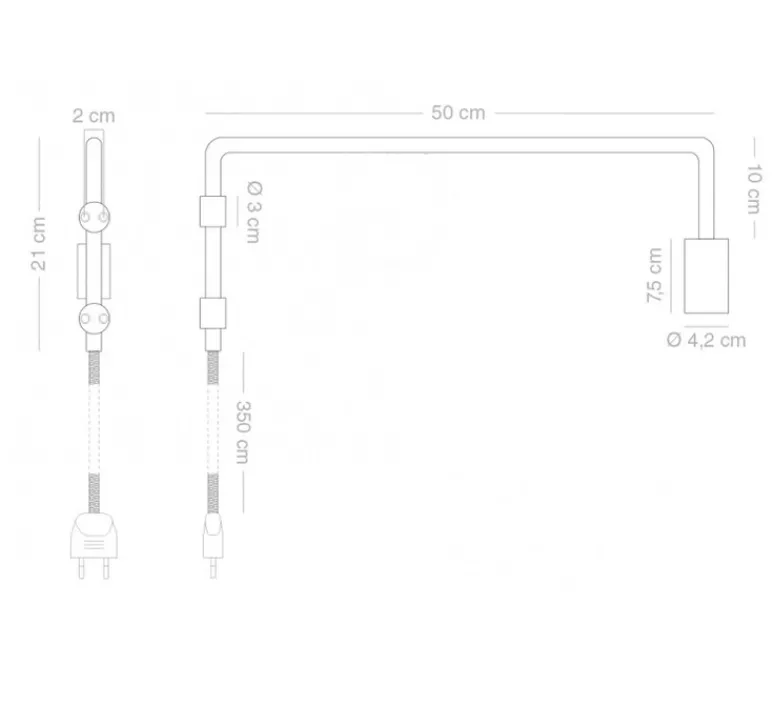 Applique*Zangra Applique murale à potence pivotante, adam, , L4,2cm, H21cm - bleu
