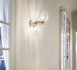 Applique*Vistosi Applique murale, PUPPET RING AP 2 , cristal transparent, or mat, Ø27cm, H44cm - crystal transparent, or mat