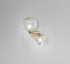 Applique*Vistosi Applique murale, PUPPET RING AP 2 , cristal transparent, or mat, Ø27cm, H44cm - crystal transparent, or mat