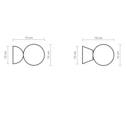 Applique murale, Abisal A Mini, albâtre, noir, L12cm, H12cm - Luxcambra