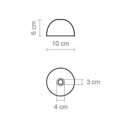 Applique murale, Absidiola A mini, directe, albâtre, noir, LED, 2700K, 420 lm, L10cm, H16cm - Luxcambra