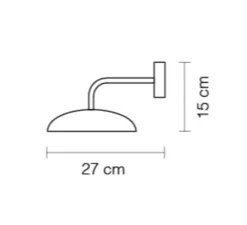 Applique*Luxcambra Applique murale, Absidiola A plato, directe, , noir, LED, 2700K, 420 lm, L20cm, H16cm - vert