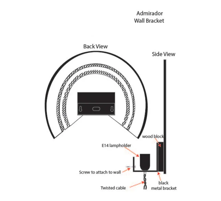 Applique*Golden Editions Applique murale, Admirador Large, , L39cm, H33cm - orange gingembre
