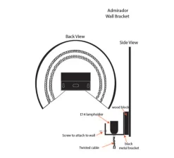 Applique*Golden Editions Applique murale, Admirador Large, , L39cm, H33cm - bleu minuit