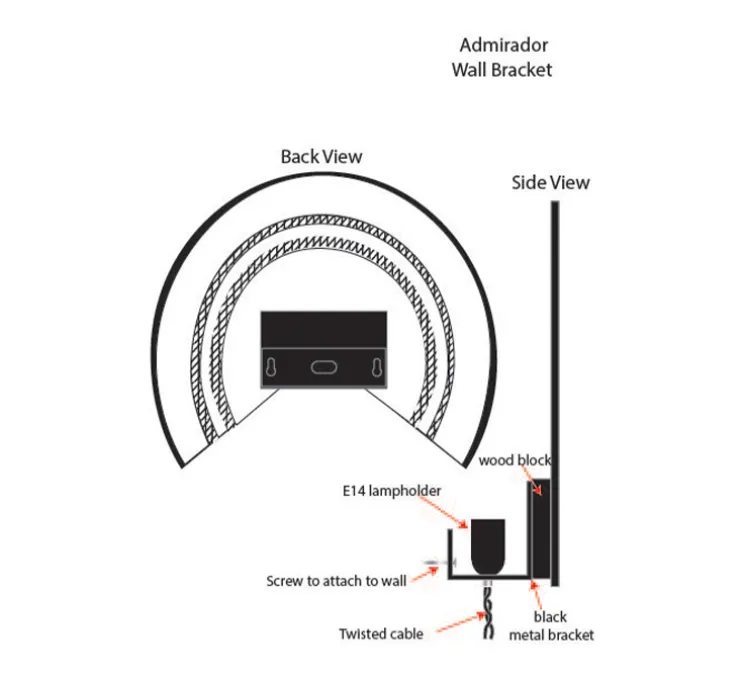 Applique murale, Admirador Small, bleu minuit, L29cm, H25,5cm - GOLDEN Editions