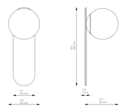 Applique*Schwung Applique murale, Adrion LG, , L15cm, H38cm - laiton, verre transparent strié