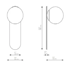 Applique murale, Adrion LG, laiton, verre opale, L15cm, H38cm - Schwung