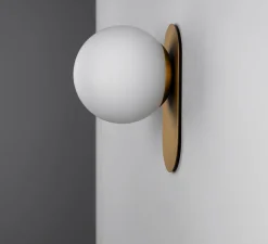 Applique murale, Adrion SM, laiton, verre opale, L15cm, H23cm - Schwung