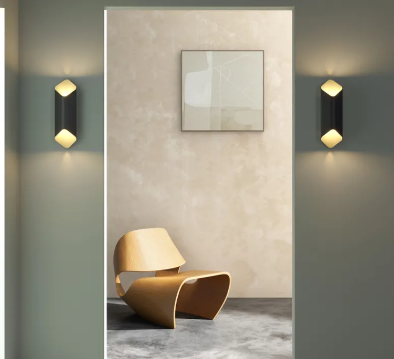 Applique*Astro Applique murale, Ako 420, , LED, dim, 2700K, 531 lm, L13cm, H42cm - noir et or