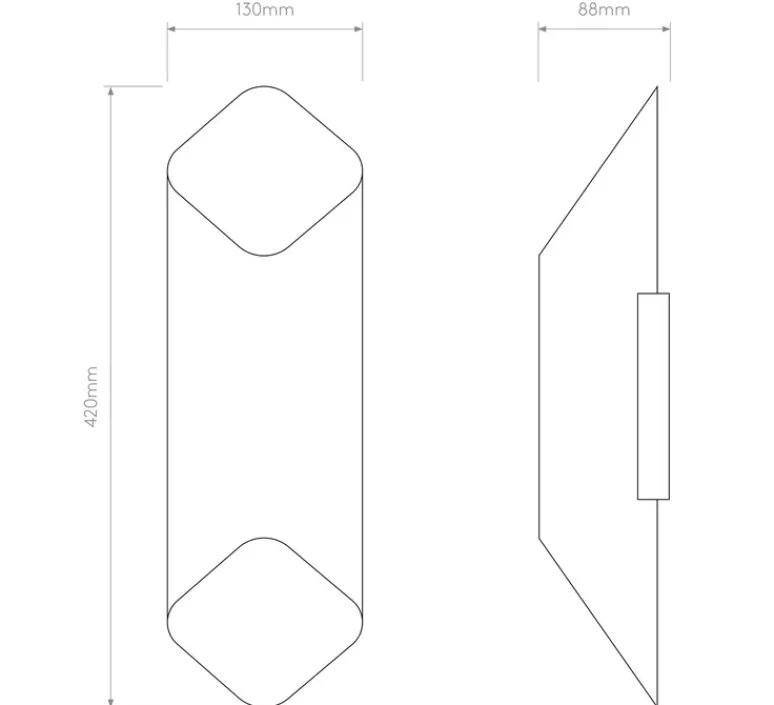 Applique*Astro Applique murale, Ako 420, , LED, dim, 2700K, 531 lm, L13cm, H42cm - noir et or