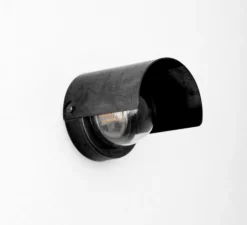 Applique murale, Alba Monocle, laiton noir mat, verre transparent, L10cm, H8,2cm - Contain