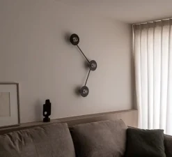 Applique*Contain Applique murale, Alba Triple Wall Angle, , L15cm, H85cm - laiton noir, verre transparent