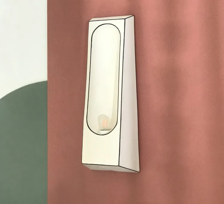 Applique murale, Alcove, Facette blanc et noir, L12cm, H33cm - Violaine D'Harcourt