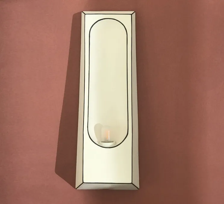 Applique murale, Alcove, Facette blanc et noir, L12cm, H33cm - Violaine D'Harcourt