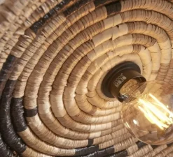 Applique murale, Andros, noir, naturel, blanc, Ø45cm, H8cm - Good&Mojo