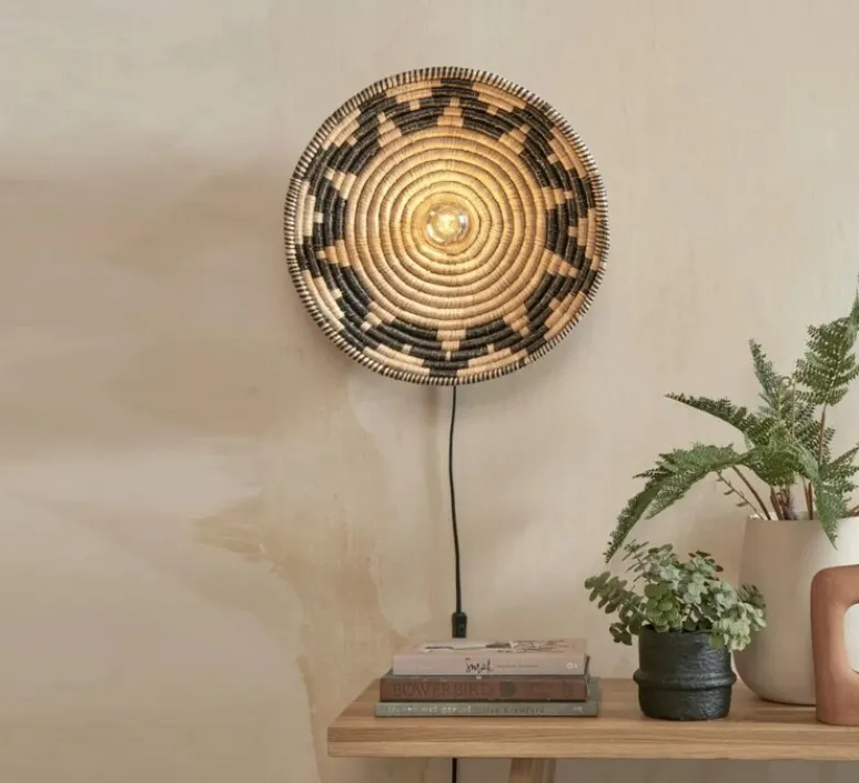 Applique*Good&Mojo Applique murale, Andros, , Ø45cm, H8cm - noir, naturel