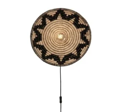 Applique*Good&Mojo Applique murale, Andros, , Ø45cm, H8cm - noir, naturel