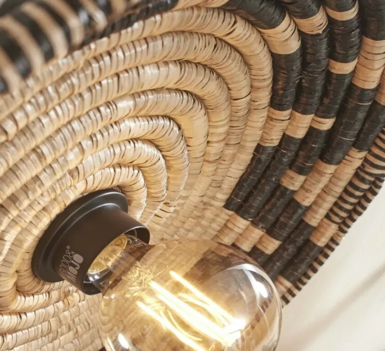 Applique*Good&Mojo Applique murale, Andros, , Ø45cm, H8cm - noir, naturel