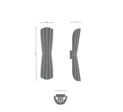 Applique*Matière Grise Applique murale, ANKARA LARGE, , L13,2cm, H50cm - noir mat