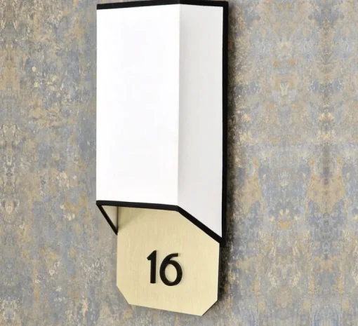 Applique murale, Années folles, Blanc bordure noire, L16cm, H35cm - DesignHeure