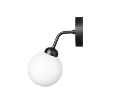 Applique murale, Apiales, noir satiné, verre opalin, L19,6cm, H23,3cm - Nuura