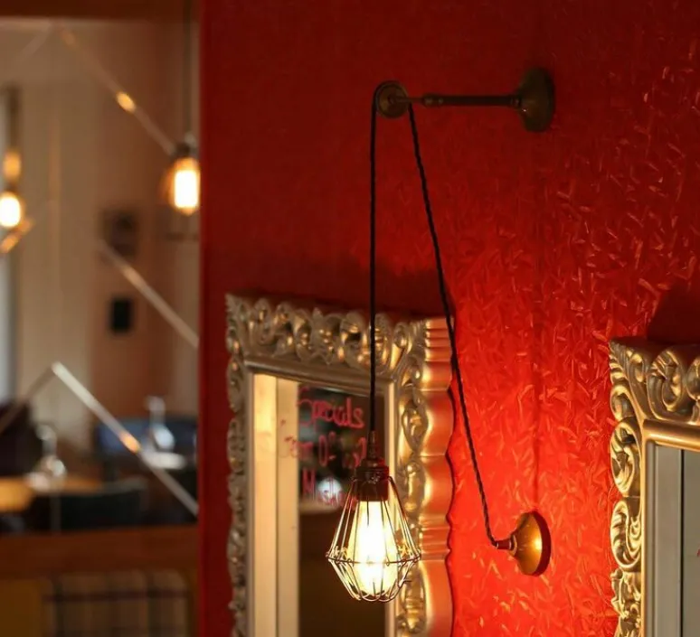 Applique*Mullan Lighting Applique murale, Apoch, antique, cage noir, L27,5cm, H43-63cm - argent