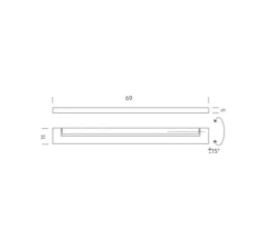 Applique*Nemo Lighting Applique murale, Ara, , LED, 3000K, 2100lm, IP40, L69cm, H11cm - blanc